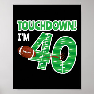 Poster Football 40e Anniversaire Joueur Jeu Lover Thé