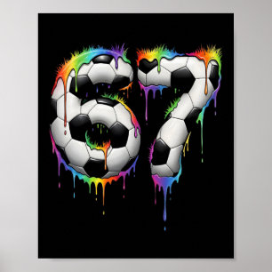 Poster Football 67 Six Seven Drôle Gen Alpha Meme Arc-en-
