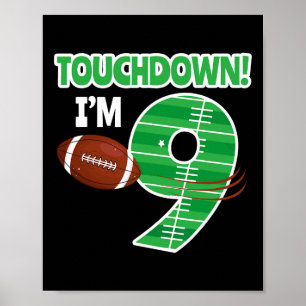 Poster Football 9e Anniversaire Joueur Jeu Lover Équipe