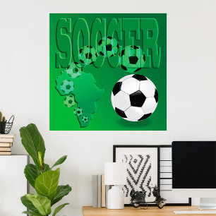 Poster Football Afrique Vert Gras Football