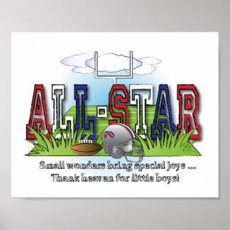 Poster Football All-Star Boys Room Wall Art