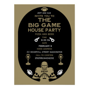 Poster Football Big Game TV Watch Party
