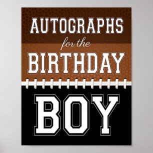 Poster Football BIRTHDAY AUTOGRAPHS Sign Print