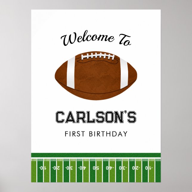 Poster Football Boy Anniversaire Fête Bienvenue (Devant)