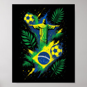 Poster Football Brésil Footll Christ Rio Culture