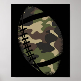 Poster Football Camouflage Cadeau Collège d'équipe Entraî