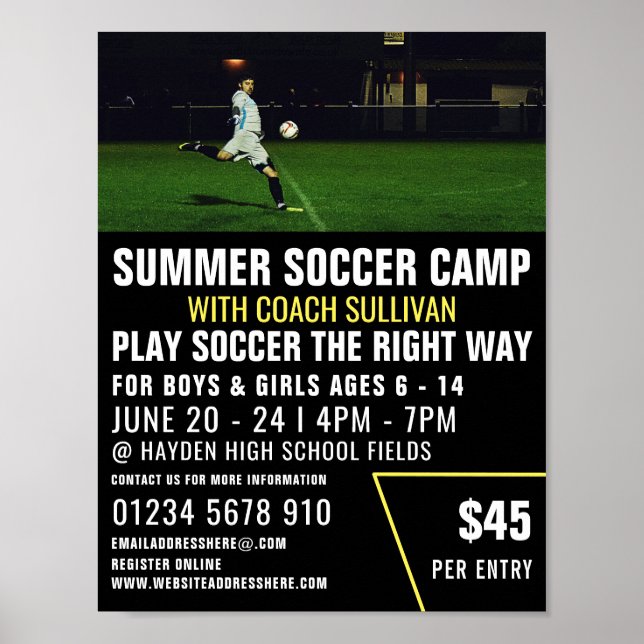 Poster Football, Campement De Football Publicité (Devant)