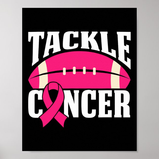 Poster Football Cancer Sensibilisation du sein Lutte Pink (Devant)