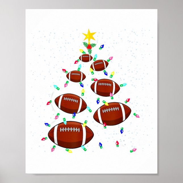 Poster Football Christmas Tree Light Xmas Football Boys G (Devant)