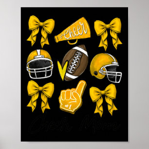 Poster Football Coquette Bow Cheval Maman Jaune
