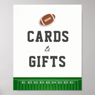 Poster Football de première année en bas Cartes et cadeau