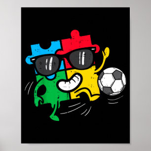 Poster Football de soccer de puzzle Sensibilisation à l'a