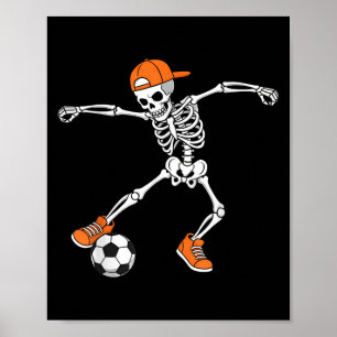Poster Football de squelette de soccer d'Halloween Trick