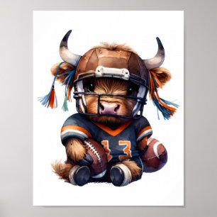 Poster Football Et Vaches Highland