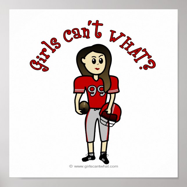 Poster Football Filles Rouge Lumière (Devant)