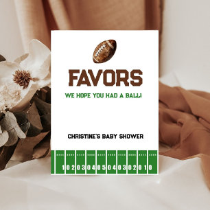 Poster Football Garçon Baby shower nourriture Faveur Sign