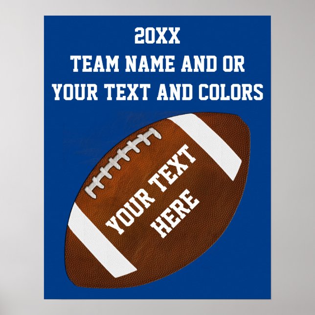 Poster Football mit Ihrem TEXT und Team COLORS (Vorne)