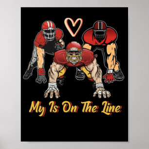 Poster Football Mon Coeur Est En Ligne L'Offensive Linema