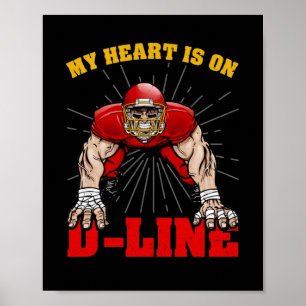 Poster Football Mon Coeur Est Sur La Ligne De Défense