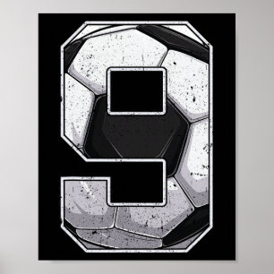 Poster Football Neuvième 9e Anniversaire Garçon Neuf 9 An