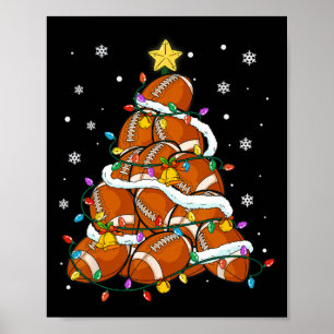 Poster Football Noël Lumières Père Noël Xmas Sport Me