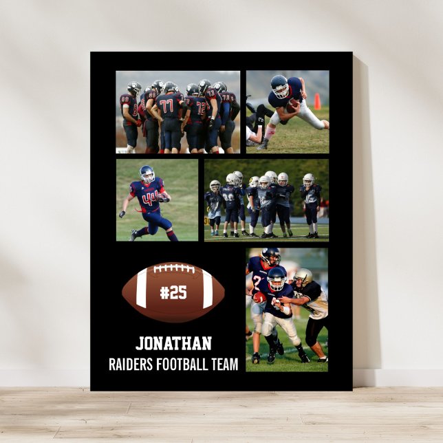 Poster Football personnalisé 5 Photo Collage Nom de l'équ (Créateur téléchargé)