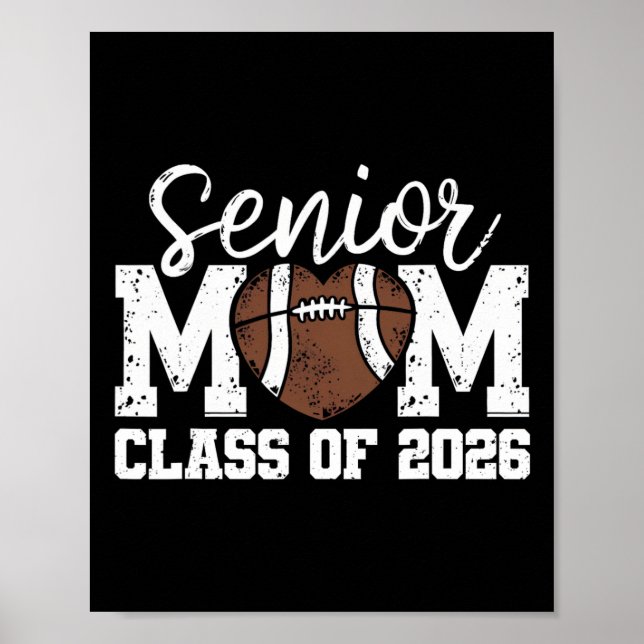 Poster Football Senior Mom Cl Of 2026 Graduate Senior Mam (Devant)