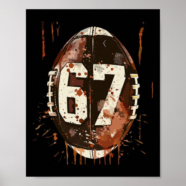 Poster Footbyll 67 Six Seven Alpha Slang 6 7 Meme Kids Te (Devant)