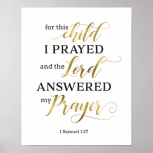 Poster For This Child I Prayed Art Print