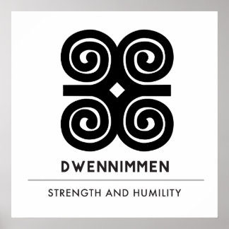Poster Force des Dwennimmen | Symbole Adinkra Humilité