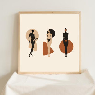 Poster Force Silencieuse – Ligne d'Art Féminin Abstrait X