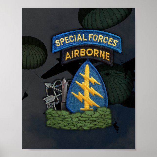 Poster forces spéciales berets verts sfg flash print (Devant)