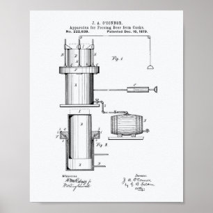 Poster Forcing Beer 1879 Patent Art - Livre blanc