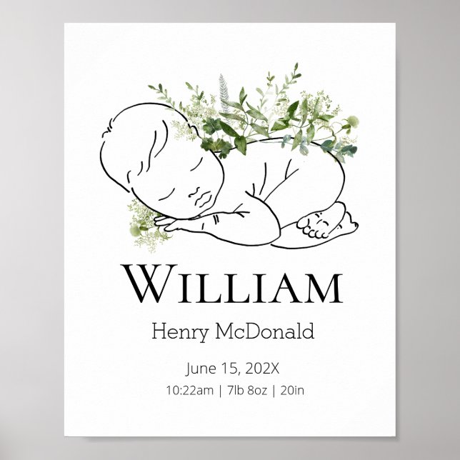 Poster Forest Green Baby Stats (Devant)