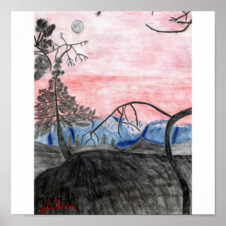 Poster Forest Sunset Imprimer par Julia Hanna