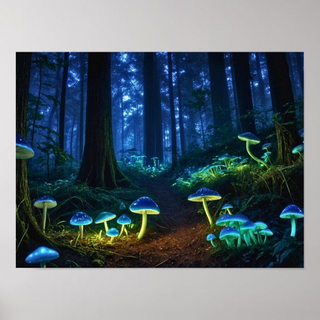 Poster Forêt bioluminescente (Devant)