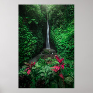 Poster Forêt   Cascades Leke Leke Waterfalls à Bali