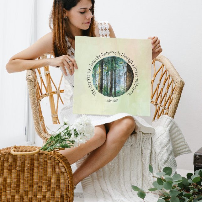 Poster Forêt d'aquarelle Muir Quote (Créateur téléchargé)