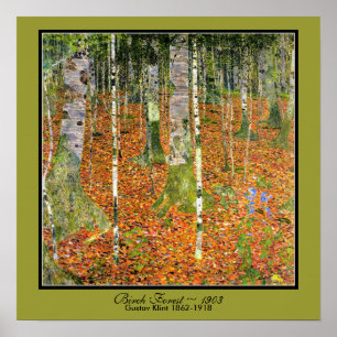 Poster Forêt de bouleau Art nouveau Gustav Klimt 1903