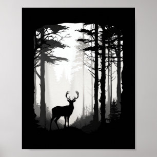 Poster Forêt de cerfs faune