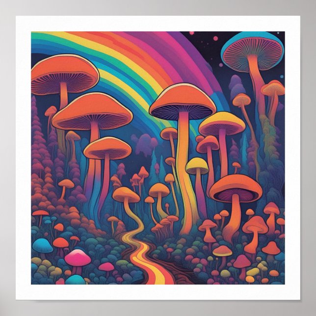 Poster Forêt de champignons (Devant)