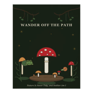 Poster Forêt de champignons Goblincore