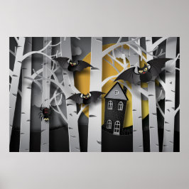 Poster Forêt de Cypress et chauves-souris