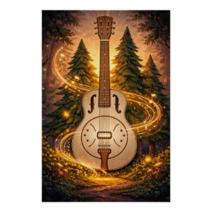 Poster Forêt de Dobro, rêverie de bois lumineux