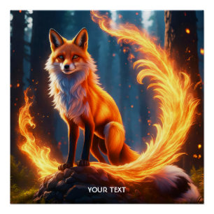 Poster Forêt de feu de Fox Vide Imaginaire