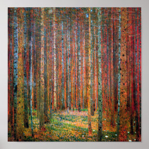 Poster Forêt de Fir Gustav Klimt