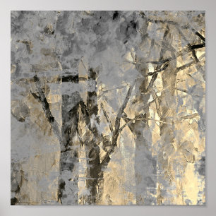 Poster Forêt de Foggy moderne Peinture artistique