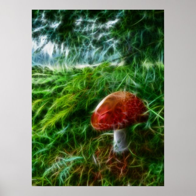 Poster Forêt de fractale de champignon (Devant)