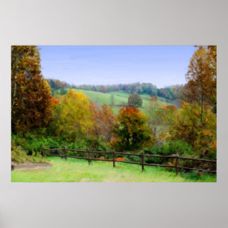 Poster Forêt de Lap - peinture automnale