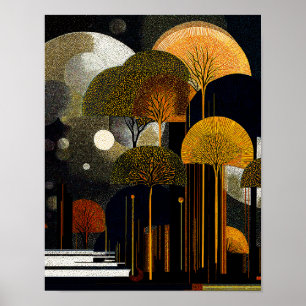 Poster Forêt de minuit #4 - 4x5 Téléchargement numérique